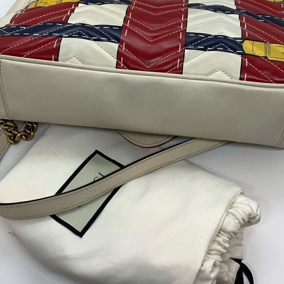 GUCCI TROMPE L'OEIL 'GG' MARMONT SHOULDER BAG - Picture 11 of 16